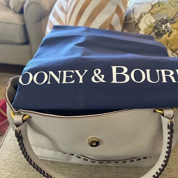 Dooney & Bourke NEW White Leather Satchel With Whip Stitching $498 MSRP NWT - Picture 8 of 16
